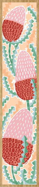 Wooden Bookmark - WD - Pink Banksias