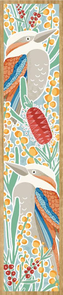 Wooden Bookmark - WD - Kookaburras & Wattle