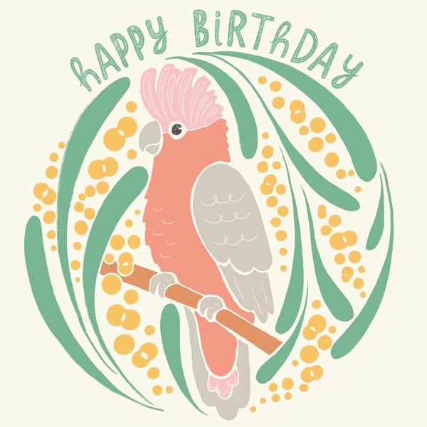 Wirihana Design Card - Happy Birthday Galah