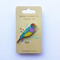 Braw Enamel Pin - Gouldian Finch