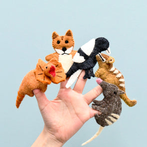 Felt Finger Puppets - Aust Animals Magpie