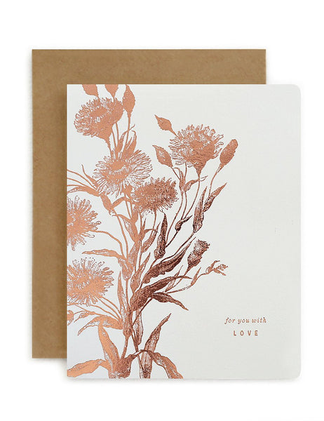 Bespoke Letterpress - Botanical For You With Love White