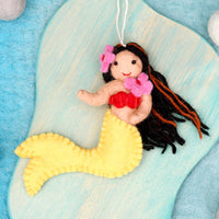 Felt Toy Mermaid - Yellow Tail