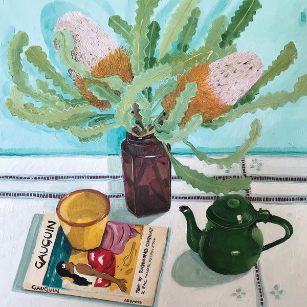 MV Greeting Card - Banksias & Tea with Gaugin