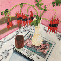 MV Greeting Card - Sturt's Desert Peas on Pink